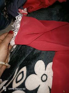 Gajri Colour Beautiful Lace Detailing Naira Kurta