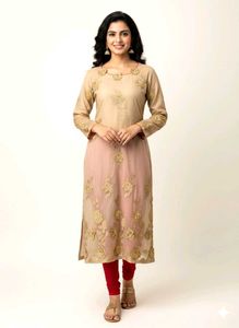 golden partywear kurta with churidar