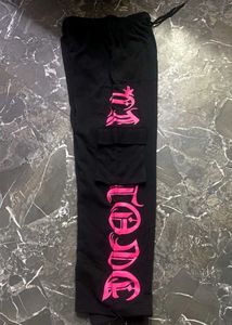 Black LOVE Graphic Cargo Pants