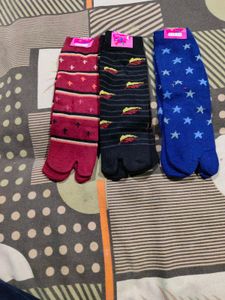 Colorful Toe Socks - Set of 3