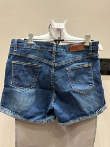 Floral Cuff Denim Shorts
