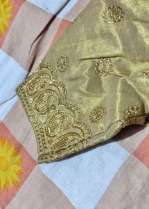Golden Embellished Saree Blouse