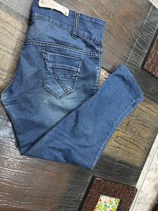 Blue High Waist Denim Jean