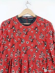 Anthea Red Printed Westren Top (Women's)