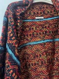 Patterned Open-Front Cardigan
