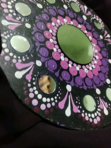 Purple Mandal Dot art Mirror Work