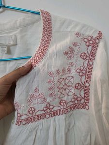 Embroidered White Blouse