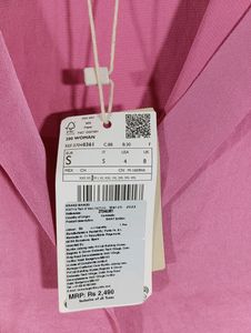 Mango Brand Pink Plain Casual Top (Women)