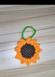 Crochet Sunflower Keychain