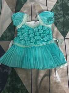 Cute Teal Flower Girl Dress