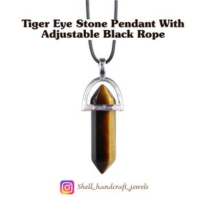 Tiger Eye Stone Pendant With Rope Or Chain