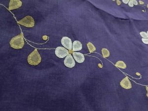 Orcandy Apilc Work Purple Floral Embroidered Fabri