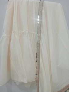 Creamy Colour Plazzo Frock Suit