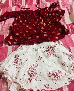 Floral Top and Skirt Set Indian party Wear