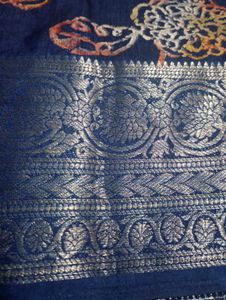 used joint Elegant Blue Embroidered Saree