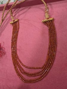 Beaded Layered Necklace Red