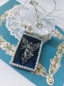 Angel Serenity Clay Pendant Necklace