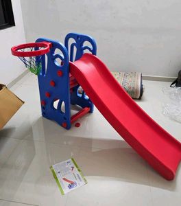 Kids Slide with Basketball Hoop