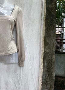 2210. Beige Square Neck Top