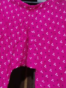 Pink Printed Kurti Set