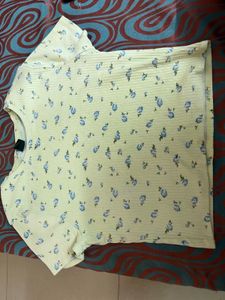 Floral Ribbed Crop Top