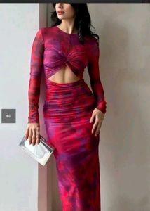 Tie-Dye Cutout Bodycon Dress
