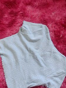 Light Blue Floral Crop Top