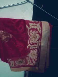 Pink Embroidered Sari