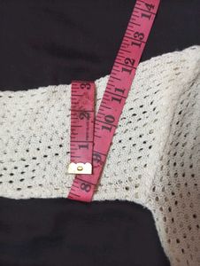 Crochet Front Knit Tie Cardigan(XS)