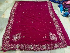 Aari Tari Work Saree Very Beautiful 😍
