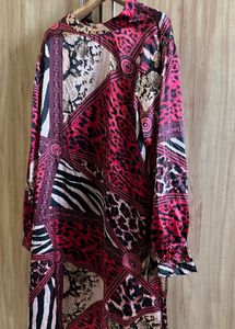 Red Animal Print Dress- Size XL