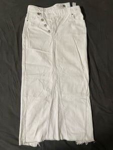 Trending Zara White Denim Maxi Skirt