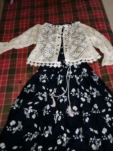 Frock With White 🤍 Attached Jacket