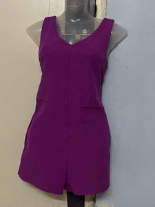 Purple Sleeveless Romper