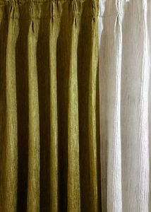 Elegant Green-White Window+Door Curtains (2 Each)