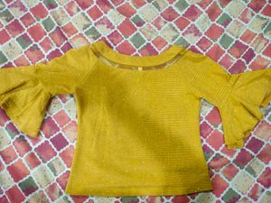 Yellow Bell Sleeve Blouse