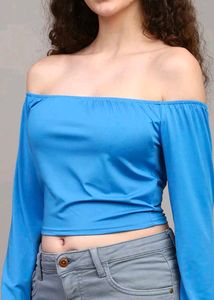 Blue Off-Shoulder Top