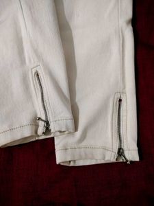 Women Off-White Zipper Detail jeans Pants