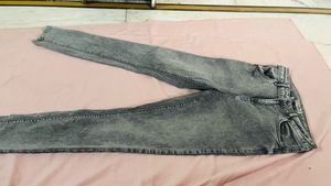 Grey Skinny High Waist Fit Denim Jeans