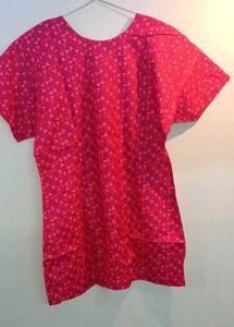 Pink Patterned Short Sleeve Top &amp; shor