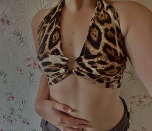 Leopard Print Halter Top
