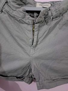 Grey Cotton Shorts