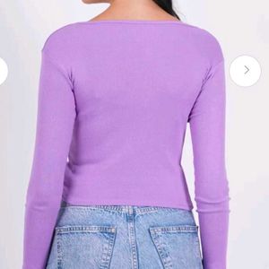 SIGHTBOMB V-Neck Crop Cotton Wrap Top