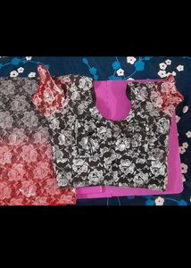 New Net Silver Designer Saree With Blouse