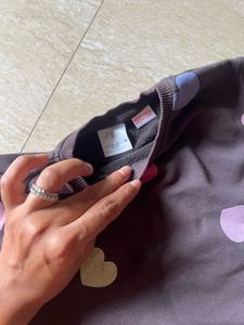 Zara Heart Print Sweatshirt
