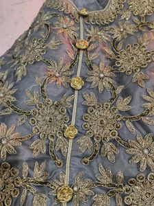 Elegant Grey Embroidered Lehenga Choli