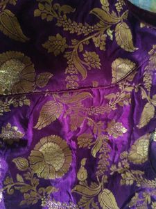 Elegant Purple Brocade Blouse