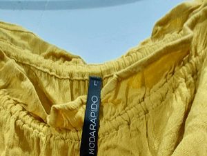 Mustard  yellow Off-Shoulder Top