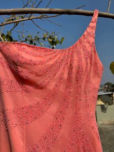 Coral One-Shoulder Dress