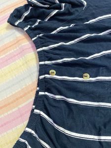 Deep Blue Ruffle Top